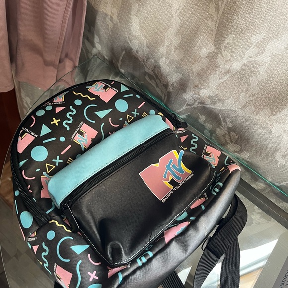 MTV Mini Backpack - Black and Blue Retro - Picture 3 of 7